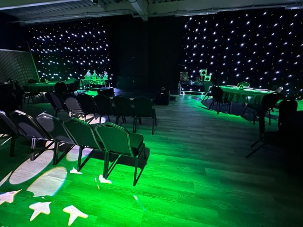 Seating for charity auction no name bar and games